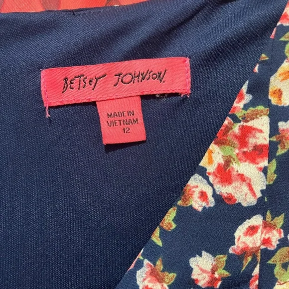 Betsey Johnson Dark Blue Floral Midi Dress - Picture 2 of 6